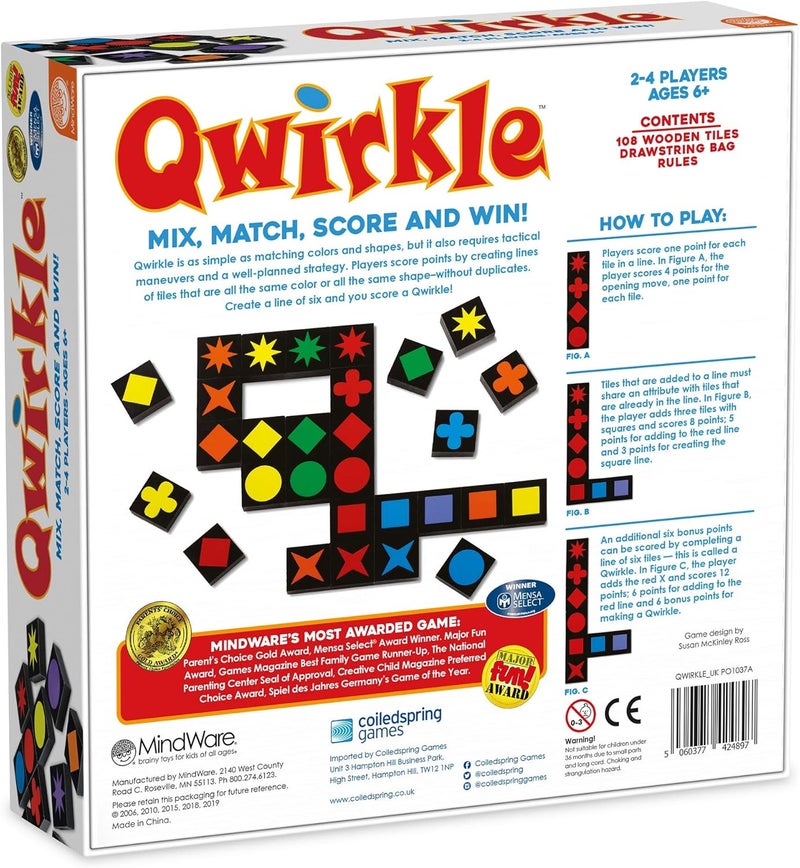 Mindware | Qwirkle UK Edition | Board Game | Ages 6+ | 2-4 Players | 45 Minutes Playing Time - Image 3