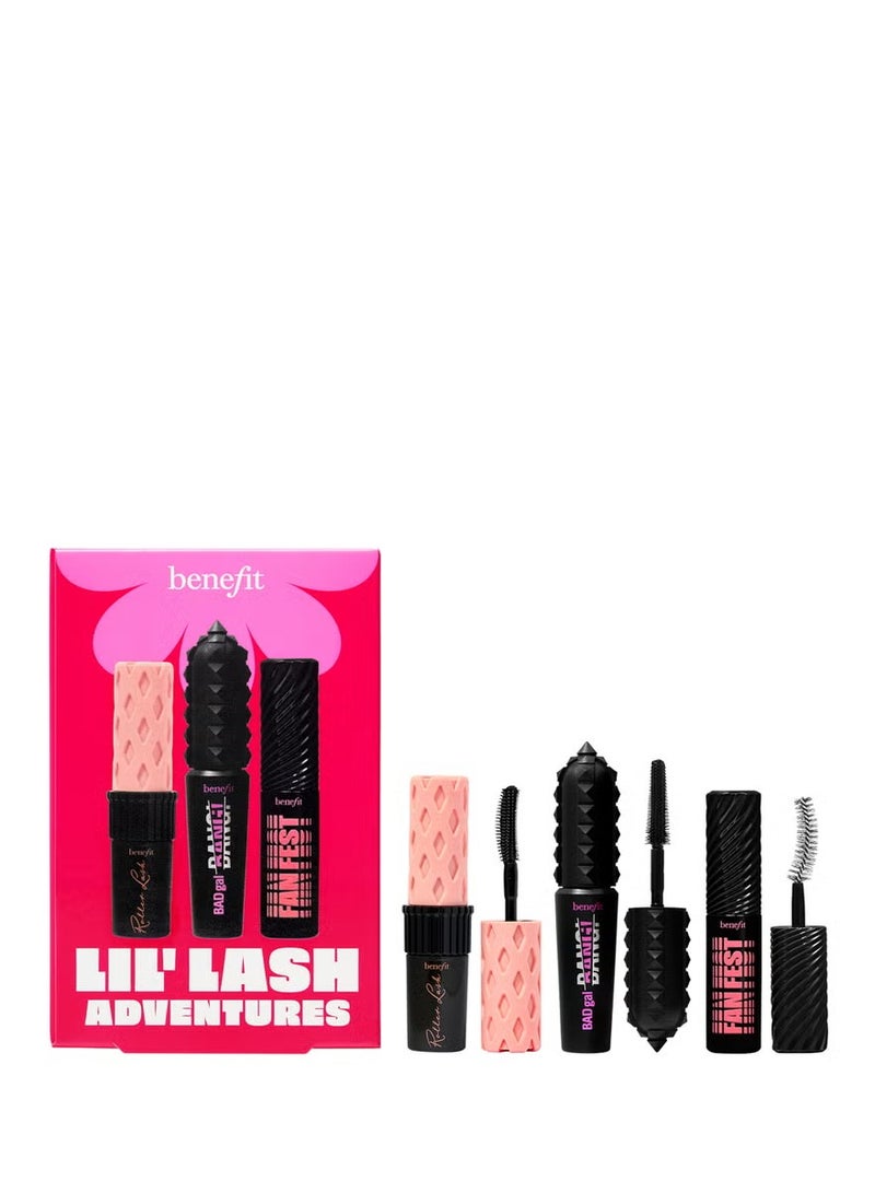 benefit Lil' Lash Adventures Fanning, Volumising and Curling Mascara Trio - Image 1