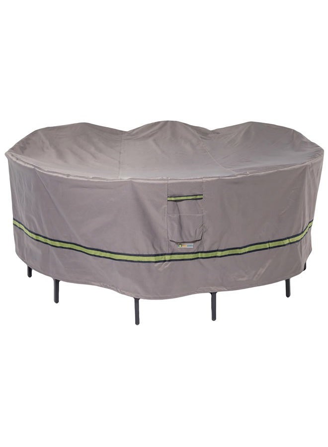 Duck Covers Soteria Waterproof 76 Inch Round Patio Table with Chairs Cover - Image 1
