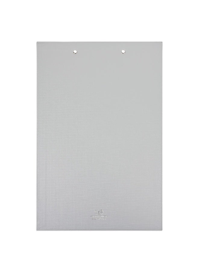 FIS PP Colored Clipboard with 12cm Checkered Wire Clip, Foolscap Size(210x330mm), Grey Color-FSCBPPWCFSGY - Image 3