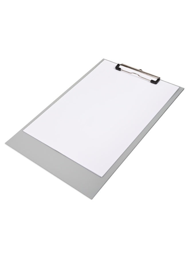 FIS PP Colored Clipboard with 12cm Checkered Wire Clip, Foolscap Size(210x330mm), Grey Color-FSCBPPWCFSGY - Image 4