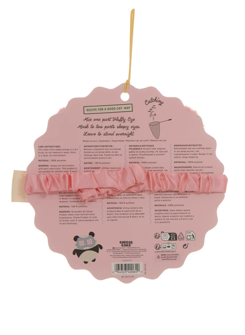 تشيز كيك Cheesecake 1Pc Fuzzy Embroidered Eyemask - Pink