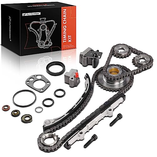 A-Premium Engine Timing Chain Kit W/Guide Rail & Idler Sprocket & & Tensioner More [fits DOHC, 4Cyl 2.4L, KA24DE] Compatible with Nissan Altima 1998-2001, Frontier 1998-2004, Xterra 2001-2004 - Image 1
