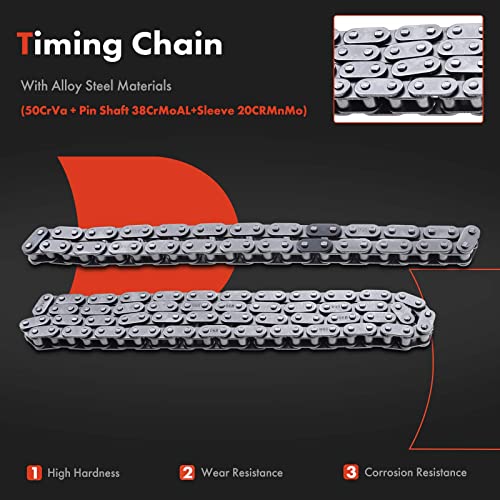 A-Premium Engine Timing Chain Kit W/Guide Rail & Idler Sprocket & & Tensioner More [fits DOHC, 4Cyl 2.4L, KA24DE] Compatible with Nissan Altima 1998-2001, Frontier 1998-2004, Xterra 2001-2004 - Image 4