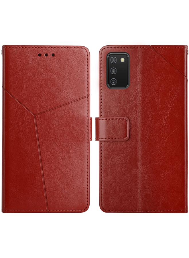 اس-توب جراب لهاتف Samsung Galaxy A03s مقاس 166 مم، جراب جلدي قلاب أفقي بخياطة Y مع حامل وفتحات للبطاقات ومحفظة وإطار للصور - Image 1