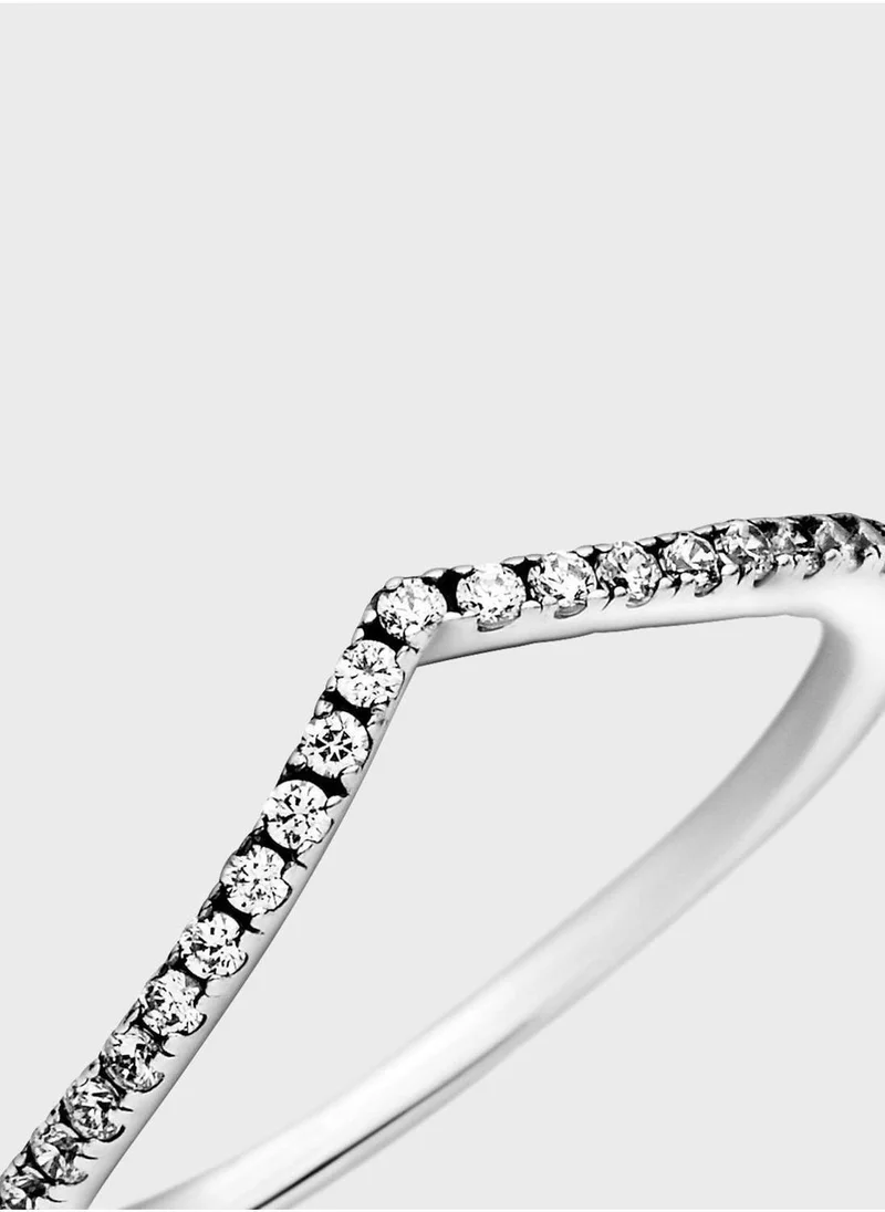 PANDORA  Sparkling Wishbone Ring for Women | Best Price UAE