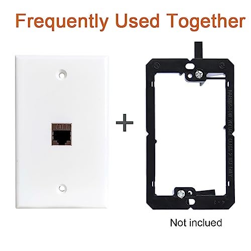 BOPLAT Single Gang Ethernet CAT7 Wall Plate Female to Female - 1 Port Shielded Network CAT 7 RJ45 Keystone Jack Outlet Wallplate for CAT8/CAT7/CAT6 Cables - White - Image 4
