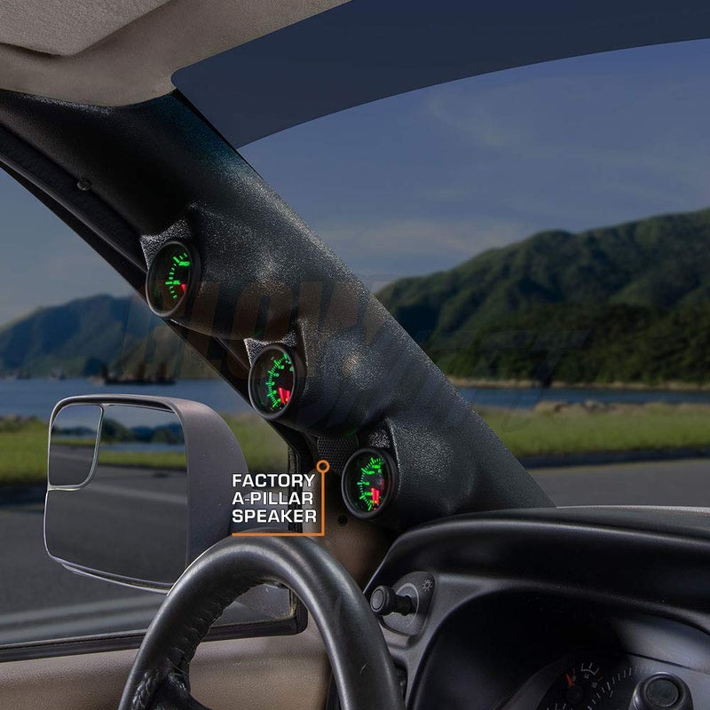 GlowShift Diesel Gauge Package for Dodge Ram Cummins 2500 3500 (1998-2002) - Black 7 Color Series - Image 3