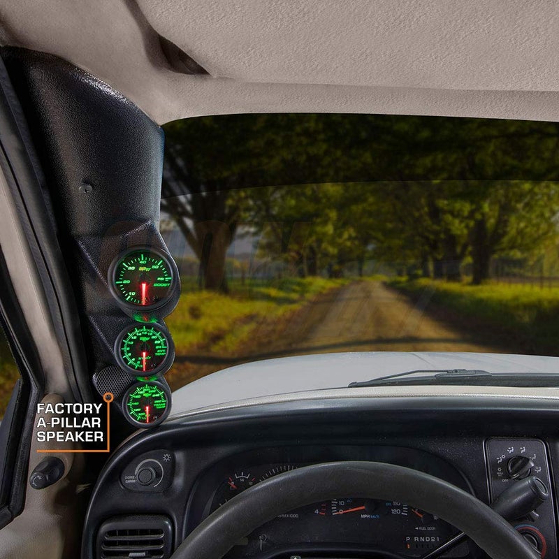 GlowShift Diesel Gauge Package for Dodge Ram Cummins 2500 3500 (1998-2002) - Black 7 Color Series - Image 2