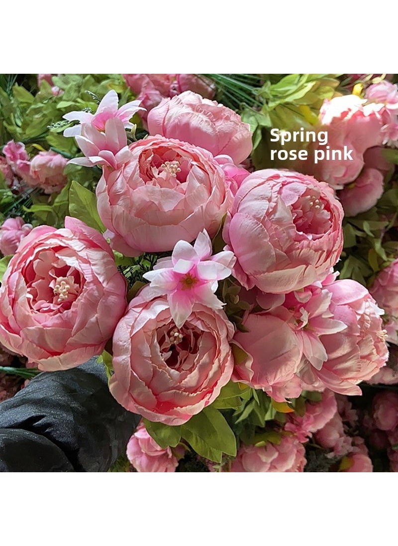Generic Autumn peony 13 European-style core-wrapped Peony Bouquet wedding home floral simulation flower peony flower wholesale Spring rose powder 