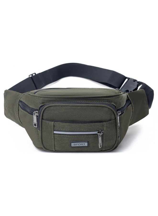 Generic Men's Large Capacity Casual Sports Travel Chest Bag Wallet Crossbody Backpack Multi-use Single Shoulder OxFord Cloth Waterproof Wear-resistant-Color:Army Green 2304  - Image 1