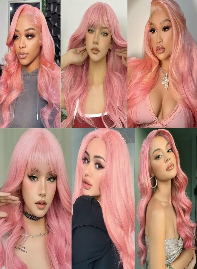 حزم شعر طبيعي وردية اللون، مموجة، بأطوال 22 و24 و26 بوصة، شعر برازيلي بكر وردي غير معالج، 3 حزم، وزن كل حزمة 50 غرام، عروض مميزة على وصلات الشعر سريعة التركيب للنساء - Image 2
