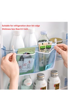SYOSI (3 Pack) Refrigerator Door Organizer Mesh Bags Set,Fridge Door Organizer, Fridge Storage Container Used for Kitchen, Refrigerator Door,Bag Storage Organizer for Small Objects, WHITE  - Image 3
