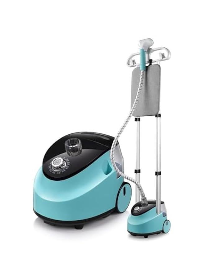 MIXDE Steam Iron Double Pole,Standing Garment Steamer with Adjustable Garment Hanger and Roll Wheels,Built-in Ironing Board,High Power Electric Iron Adjustable Vertical Steamer for Home - Image 1