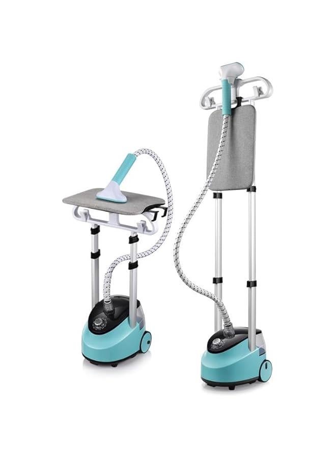 MIXDE Steam Iron Double Pole,Standing Garment Steamer with Adjustable Garment Hanger and Roll Wheels,Built-in Ironing Board,High Power Electric Iron Adjustable Vertical Steamer for Home - Image 2