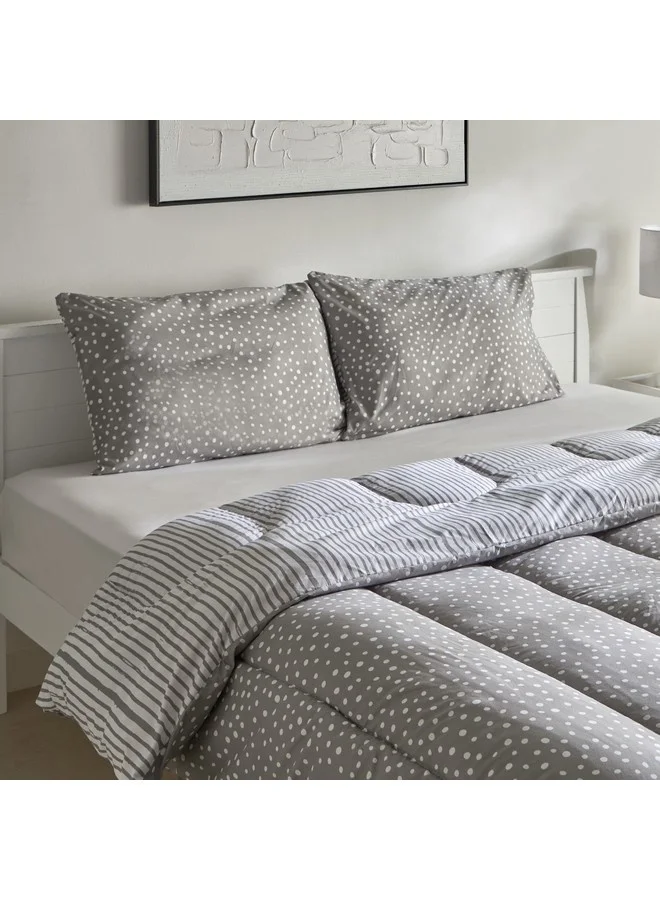 Home Box Ontario Clove 3-Pieces Printed Microfiber King Comforter Set 240 x 220 cm