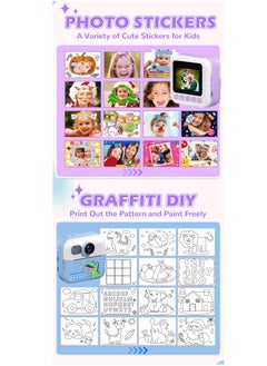 MOCOM CP02 Kids Instant Print Camera with 2.4" Screen, 1500mAh Battery, Expandable Storage up to 32GB, Thermal Printing, Digital Camera for Kids Ages 3-14, Birthday Gifts for Girls and Boys, HD Photography & Video Recorder, Toddler Camera Toy  - Image 2