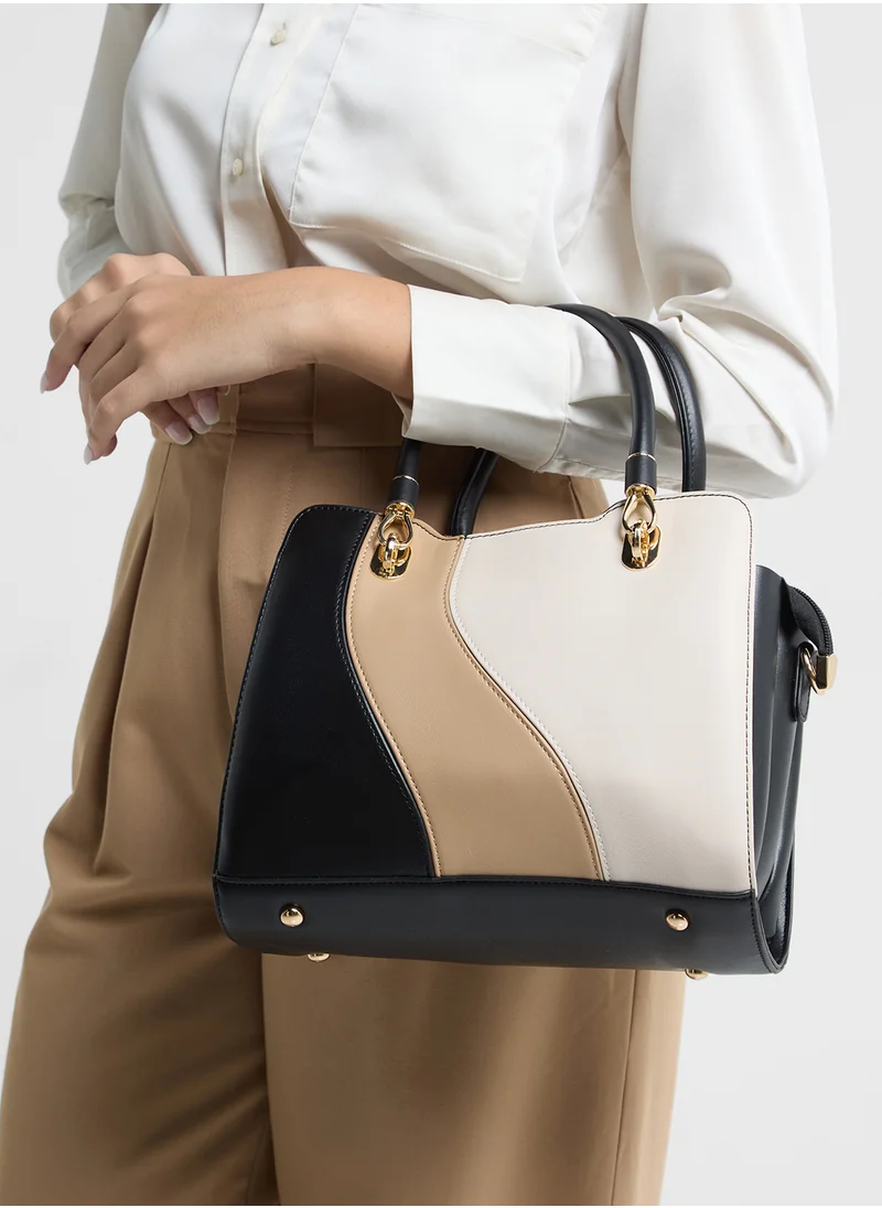 ايلا Color Block Satchel Bag With Long