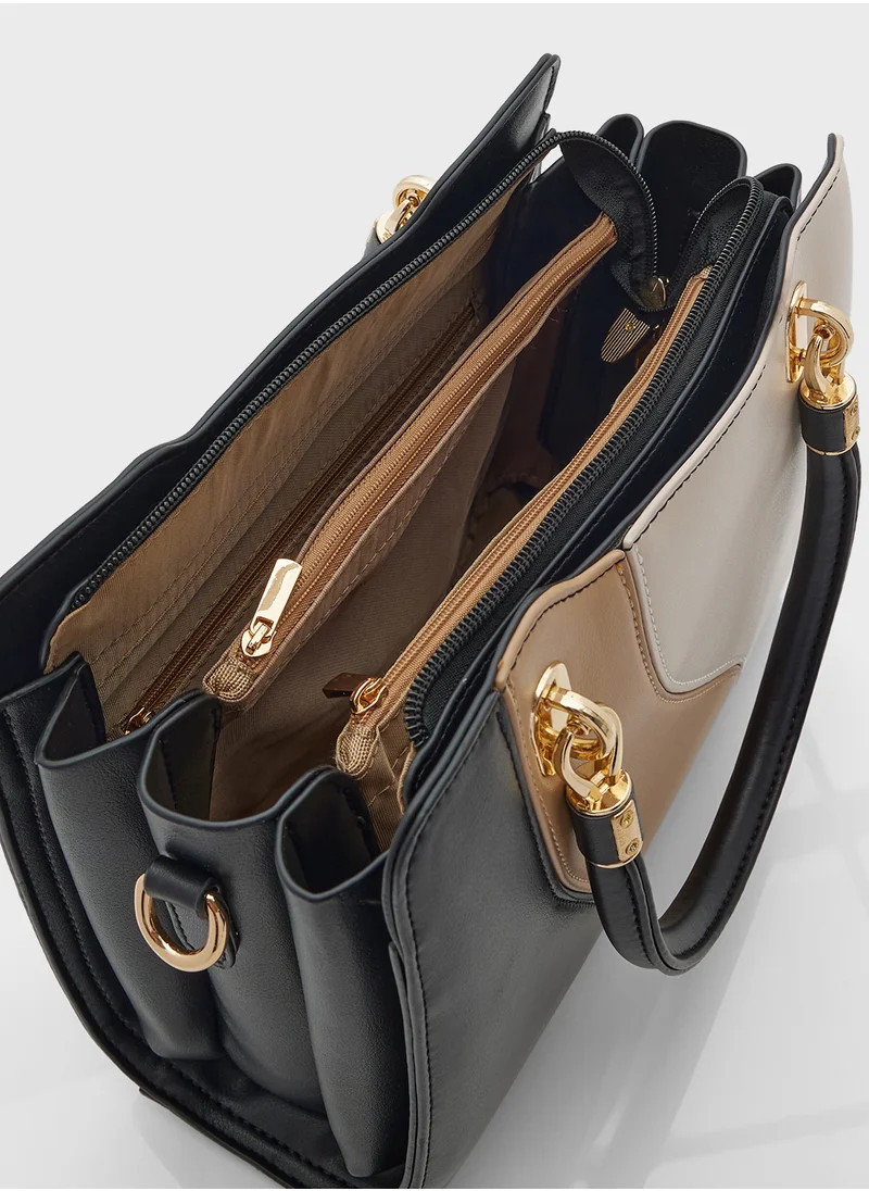 ايلا Color Block Satchel Bag With Long