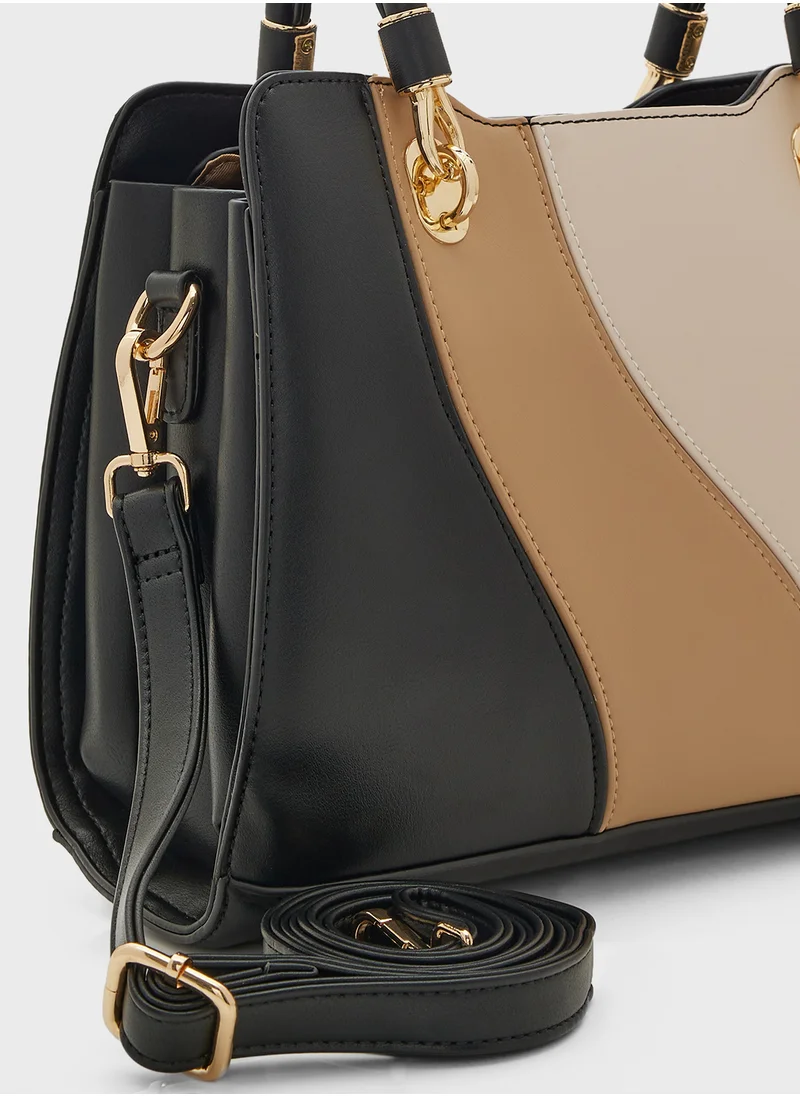 ايلا Color Block Satchel Bag With Long
