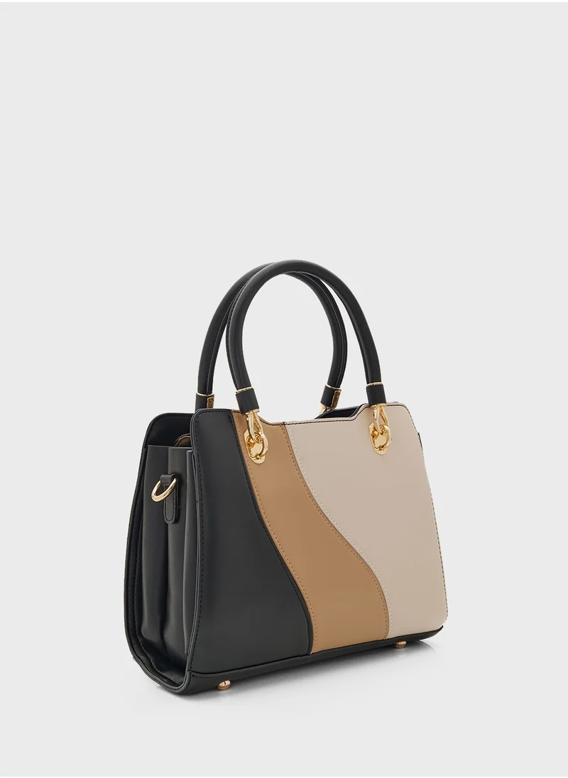 ايلا Color Block Satchel Bag With Long