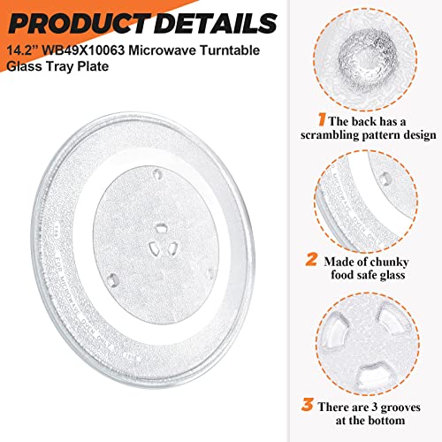 Beaquicy 14 1/8" Microwave Turntable Glass Tray by Beaquicy - 14 1/8 INCH Microwave Plate Replacement for GE Microwave - Replaces DE74-20002B WB49X10063 DE74-20002A DE74-20002D WB39X10038 WB49X10096 - Image 2