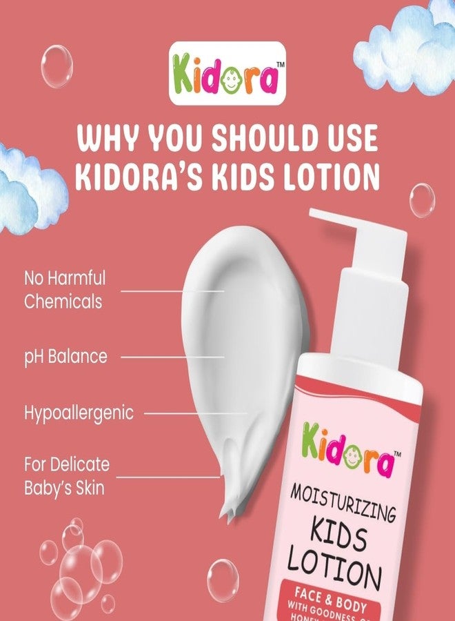 Kidora Baby Face & Body Lotion | 24 Hour Moisturization | Suitable for Babies/Kids | Honey & Almond | Paraben-free, Hypoallergenic | Nourishes, Soothes & Protects | Daily Baby Lotion | 200ml - Image 4