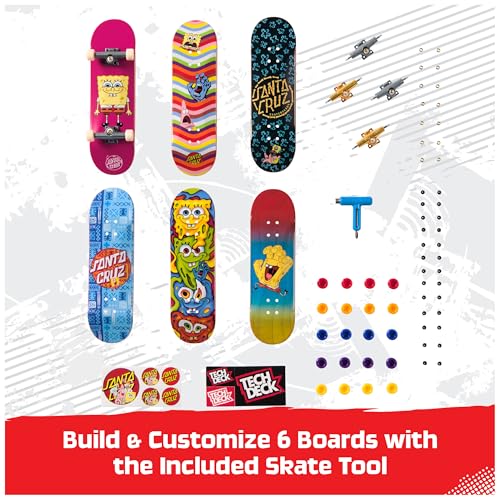 TECH DECK, Spongebob Sk8shop Fingerboard Bonus Pack, Collectible and Customizable Mini Skateboards, Kids Toys for Ages 6 and up - Image 3