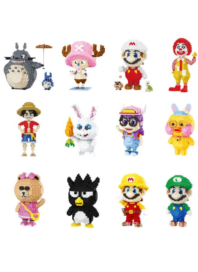LP Cartoon Image Small Particle Building Block Series Model Mosaic Building Block Toy Animation Animal Cross-border-Color:200583 Red Pixels