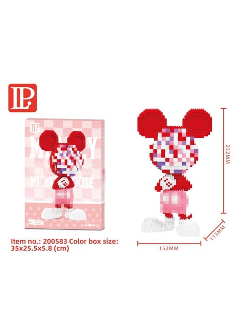 LP Cartoon Image Small Particle Building Block Series Model Mosaic Building Block Toy Animation Animal Cross-border-Color:200583 Red Pixels
