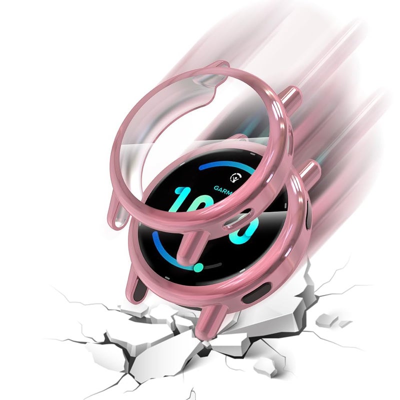 Simpeak 5-Pack Soft Screen Protector Bumper Case Compatible with Garmin Vivoactive 5 Smartwatch, Full Protection, Rose Pink/Clear/Silver/Black/Rose Gold - Image 5