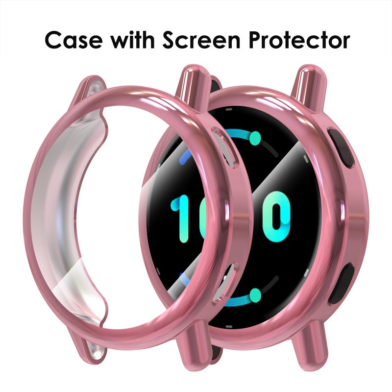 Simpeak 5-Pack Soft Screen Protector Bumper Case Compatible with Garmin Vivoactive 5 Smartwatch, Full Protection, Rose Pink/Clear/Silver/Black/Rose Gold - Image 4