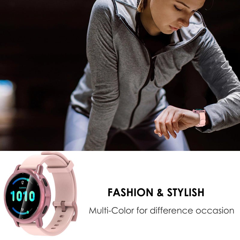 Simpeak 5-Pack Soft Screen Protector Bumper Case Compatible with Garmin Vivoactive 5 Smartwatch, Full Protection, Rose Pink/Clear/Silver/Black/Rose Gold - Image 2