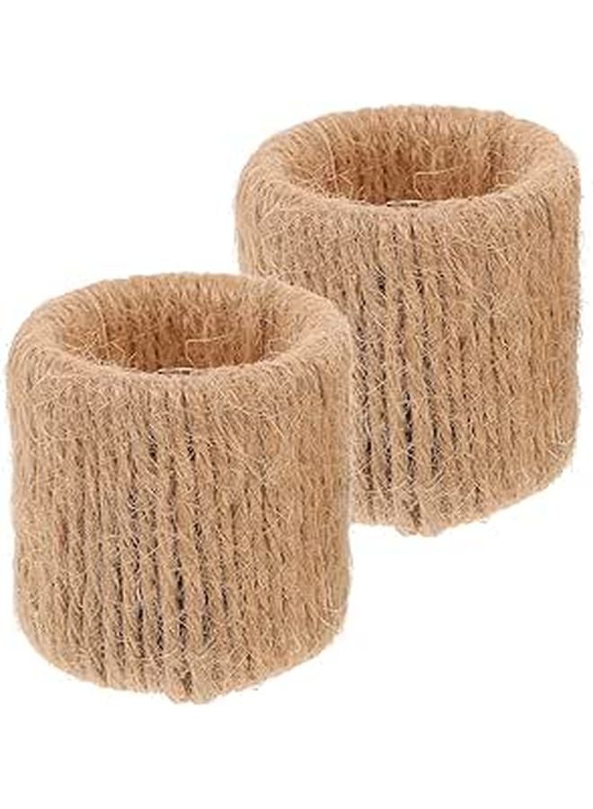 Handmade Jute Rope Napkin Rings Set Of 2 Farmhouse Style 5x5cm For Dining Table - Image 1
