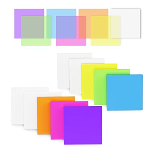 MIUTME Transparent Sticky Notes 500 Pcs, MIUTME Clear Sticky Notes Waterproof Translucent Color Memo Pad 3 x 3 inch, See Through Notes for Office College School Supplies Pads (7 Colors) - Image 1