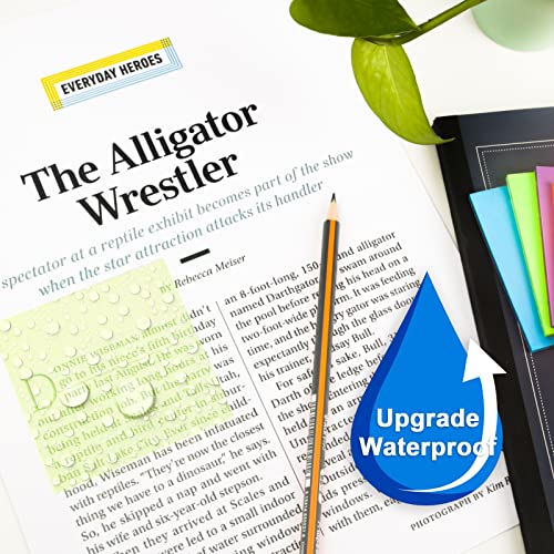 MIUTME Transparent Sticky Notes 500 Pcs, MIUTME Clear Sticky Notes Waterproof Translucent Color Memo Pad 3 x 3 inch, See Through Notes for Office College School Supplies Pads (7 Colors) - Image 5