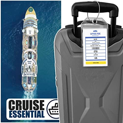 Cruise On Princess Cruise Luggage Tag Holder by Cruise On [4 Pack] Fits All Princess Ships & Tags, Cruise Essentials 2025 & 2026 - Clear Luggage Tags - Image 2