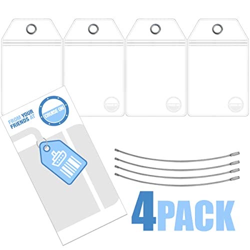 Cruise On Princess Cruise Luggage Tag Holder by Cruise On [4 Pack] Fits All Princess Ships & Tags, Cruise Essentials 2025 & 2026 - Clear Luggage Tags - Image 4