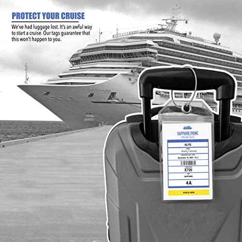 Cruise On Princess Cruise Luggage Tag Holder by Cruise On [4 Pack] Fits All Princess Ships & Tags, Cruise Essentials 2025 & 2026 - Clear Luggage Tags - Image 5