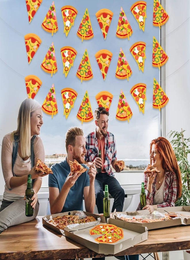 Fangleland 3 Pieces Pizza Banner, Pizza Theme Pennant Bunting Garland for Baby Shower, Birthday Bachelorette Party Supplies, Fast Food Theme Decorations for Pizza Party Time - Image 4