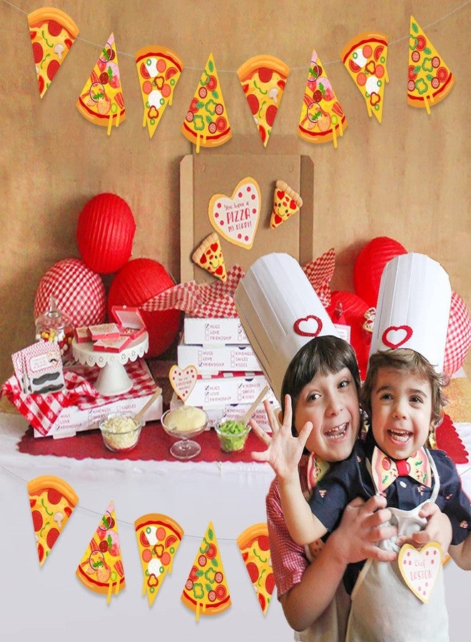 Fangleland 3 Pieces Pizza Banner, Pizza Theme Pennant Bunting Garland for Baby Shower, Birthday Bachelorette Party Supplies, Fast Food Theme Decorations for Pizza Party Time - Image 3