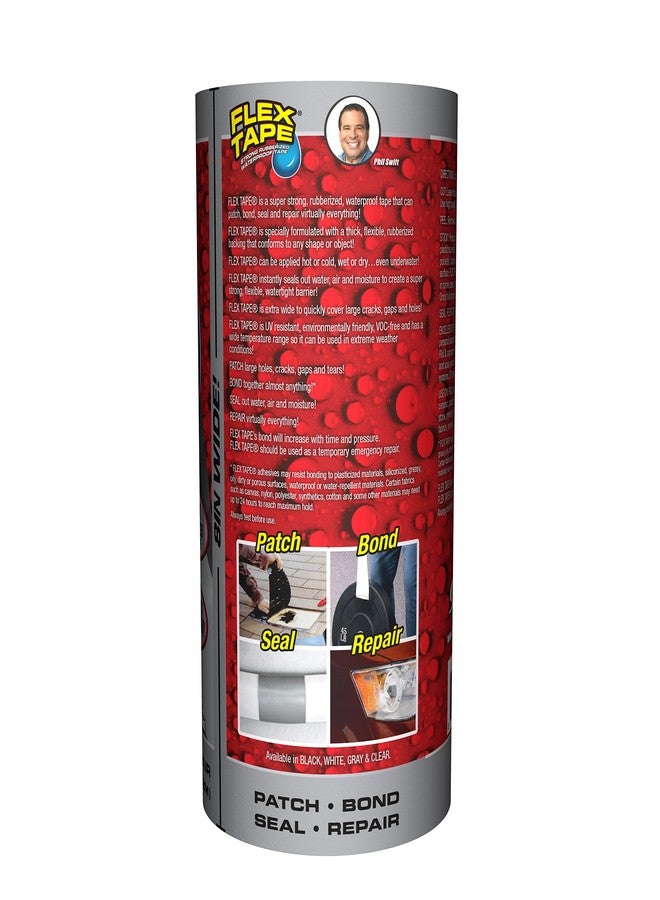 Flex Tape, 8 in x 5 ft, Gray, Original Thick Flexible Rubberized Waterproof Tape - Seal and Patch Leaks, Works Underwater, Indoor Outdoor Projects - Home RV Roof Plumbing and Pool Repairs - Image 2