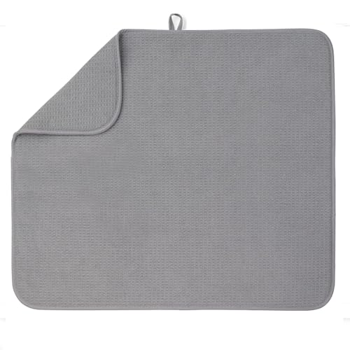 Bellemain XXL Dish Mat Microfiber Dish Drying Mat Super absorbent Grey 16 x 18
