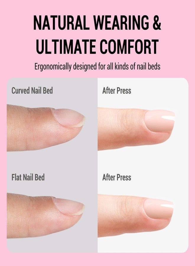 MelodySusie Press On Nails Short Oval Hot Pink, Long-lasting & Glossy Finish, Reusable with Glue for Woman Girl, 16 Sizes-32Pcs Fake Nails Kit Fall Halloween Nails - Image 4