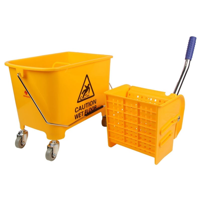 PUFFIN Mini Mop Bucket Wringer Trolley (20 Ltr , Yellow) - Image 2