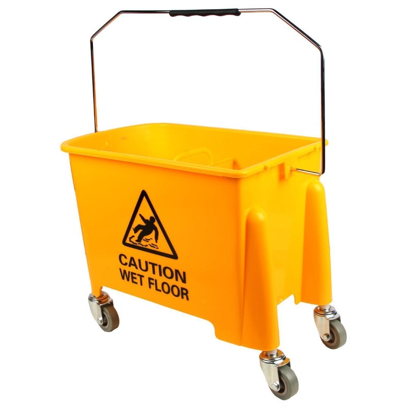 PUFFIN Mini Mop Bucket Wringer Trolley (20 Ltr , Yellow) - Image 4