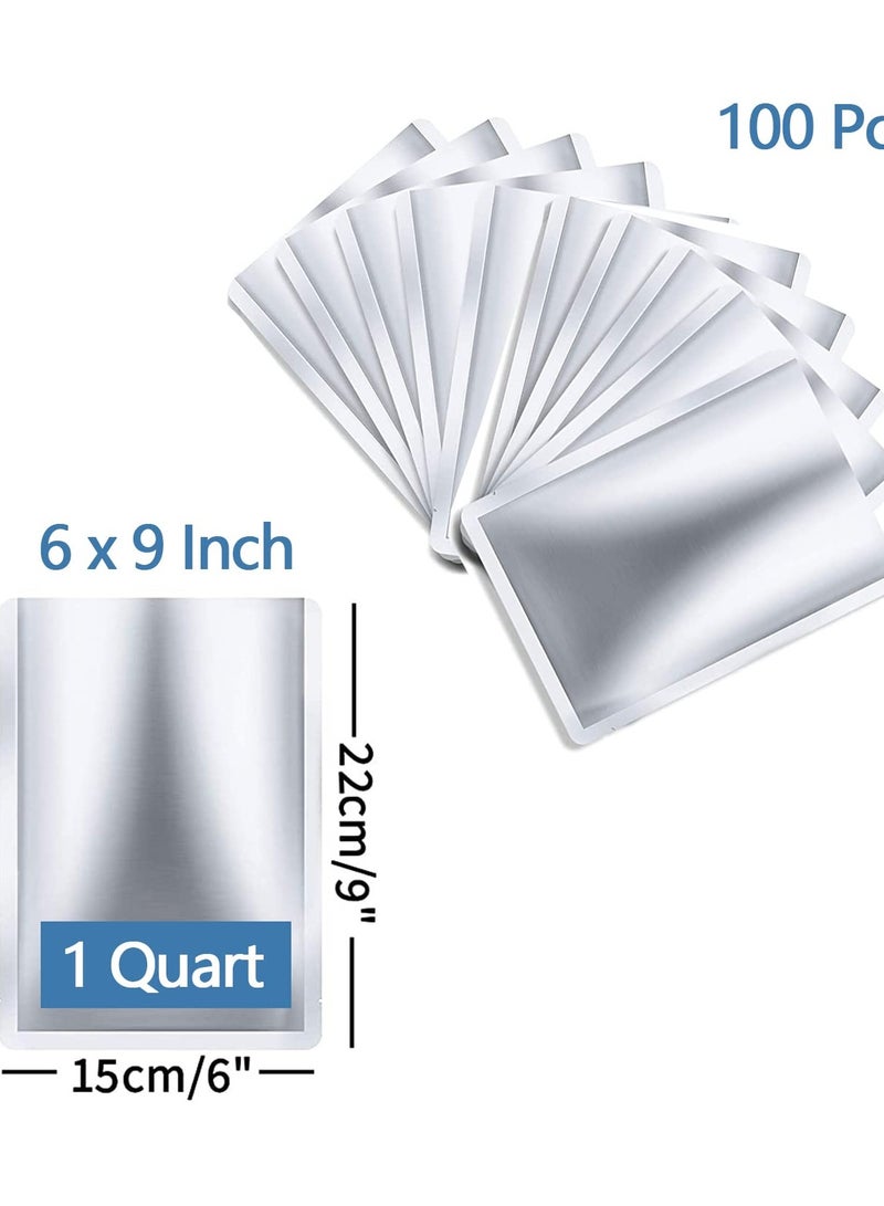 SYOSI 1 Quart Mylar Bags 16*23CM, 5 Mil Mylar Bags for Food Storage Coffee Beans Dry Food, Thick Sealable Mylar Bag Medium Size, 100 Pieces 1 Quart Mylar Bags 16*23CM, Bags for Food Storage Dry Food  - Image 2
