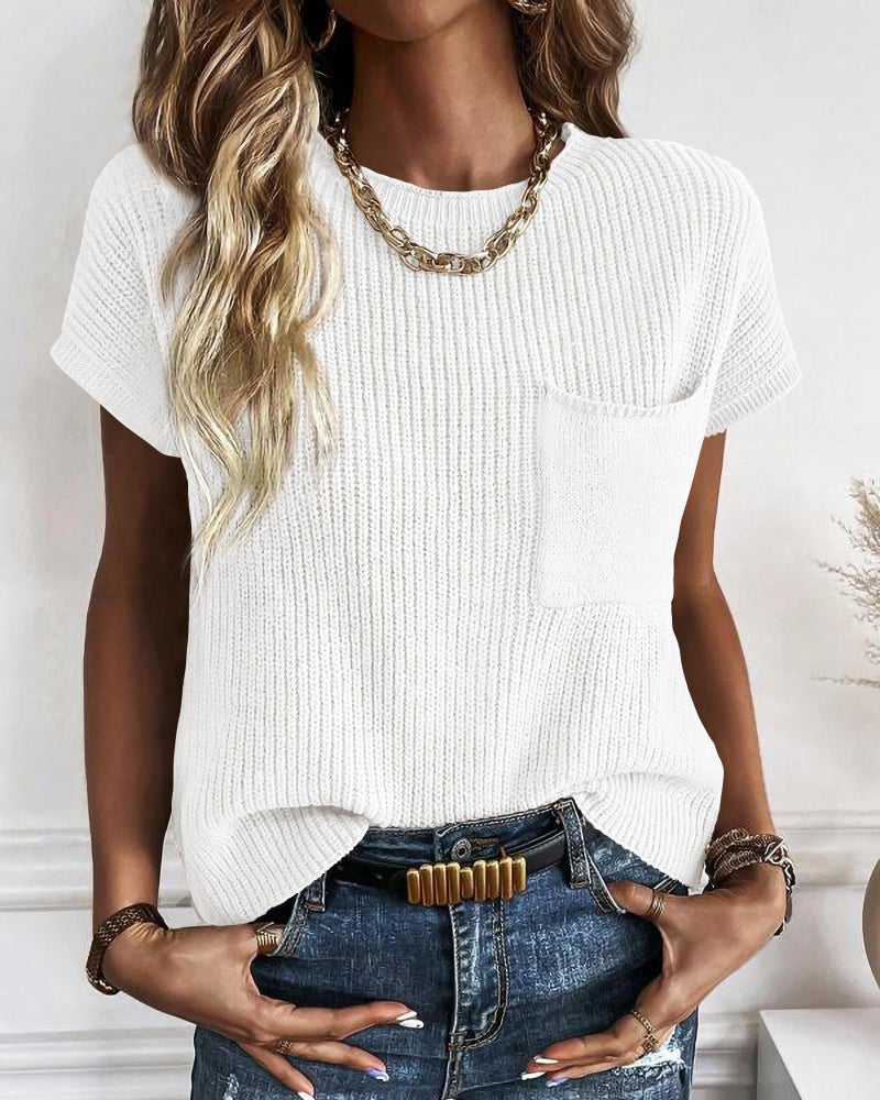 KIRUNDO Spring Summer Short Sleeve Sweater for Women 2026 Casual Sweater Vest Cotton Knit Pullover Tank Tops Fashion Clothing(White, Large) - Image 4