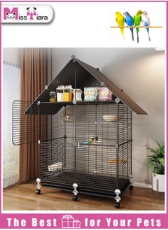 MissTiara Bird Large Cage for Parakeets, Parrotlets, Cockatiels, Budgie Finch Lovebird Canary Pet Bird Accessories included Large space multiple birds fly freely with Storage design 74*37*117cm  - Image 1
