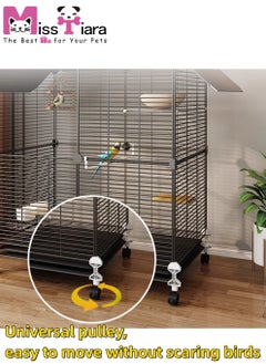 MissTiara Bird Large Cage for Parakeets, Parrotlets, Cockatiels, Budgie Finch Lovebird Canary Pet Bird Accessories included Large space multiple birds fly freely with Storage design 74*37*117cm  - Image 4